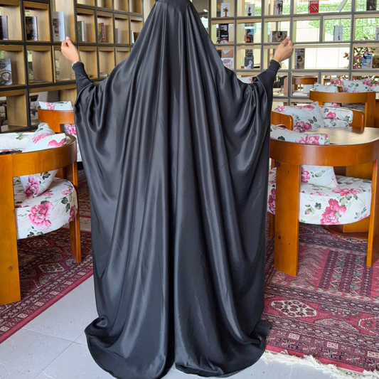 Satin Open Jilbab w/fingerloop