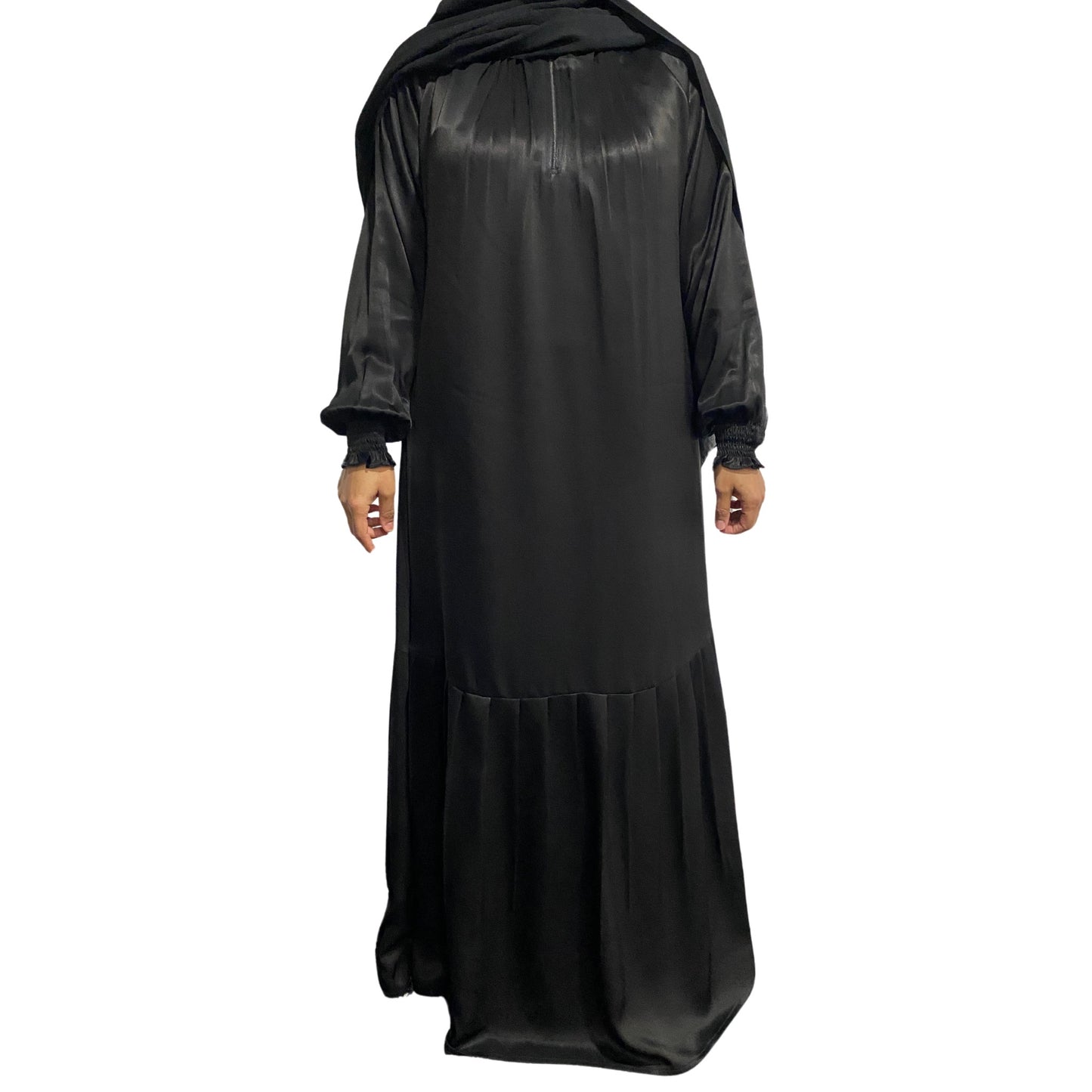 Satin Pleated Abaya