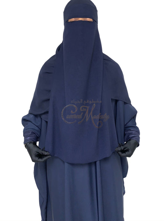 Blue Royále Plain Tie Back Niqab