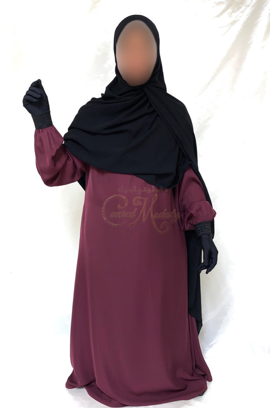 Ruby Doublewide W/design Cuff Abaya