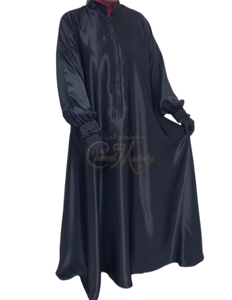 Satin Abaya W/Scrunch Wrist 54