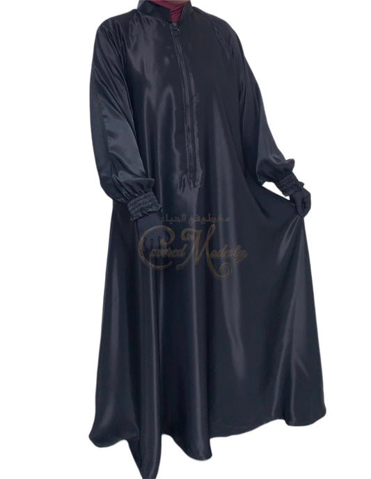 Satin Abaya W/Scrunch Wrist 54