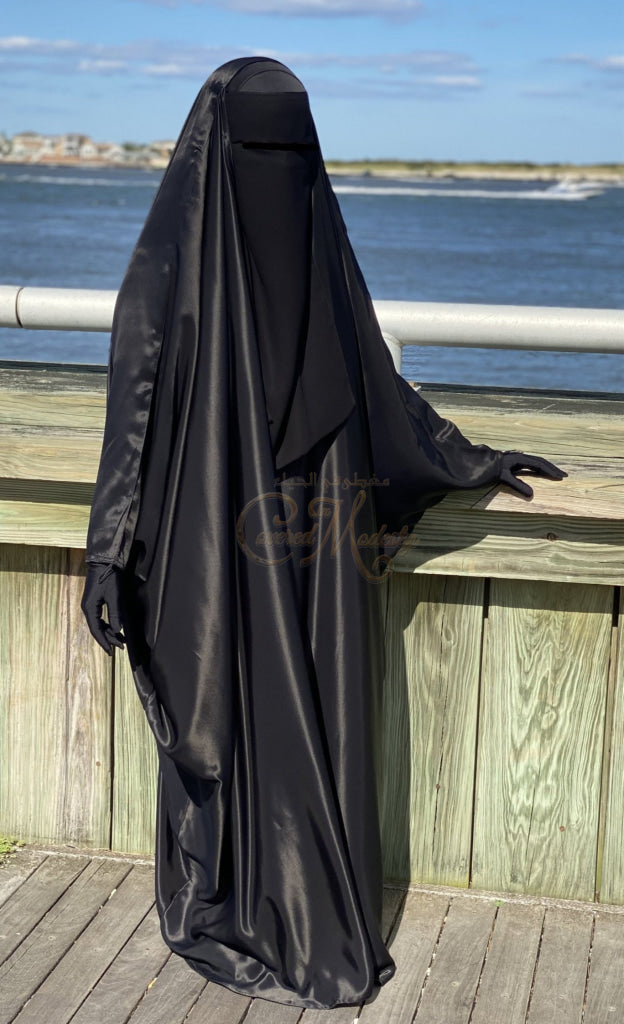 Satin Closed Jilbab W/finger Loop