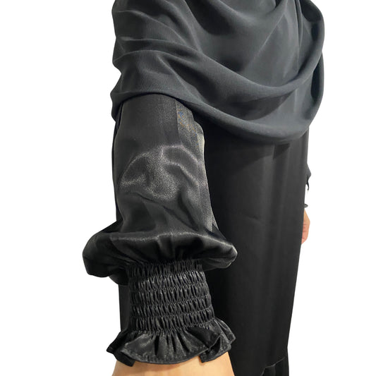 Satin Pleated Abaya