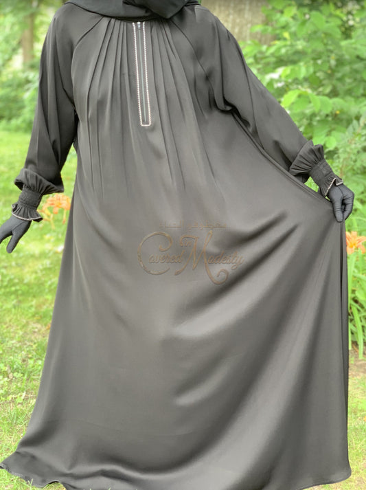 Abaya Scrunch Sleeve W/detail