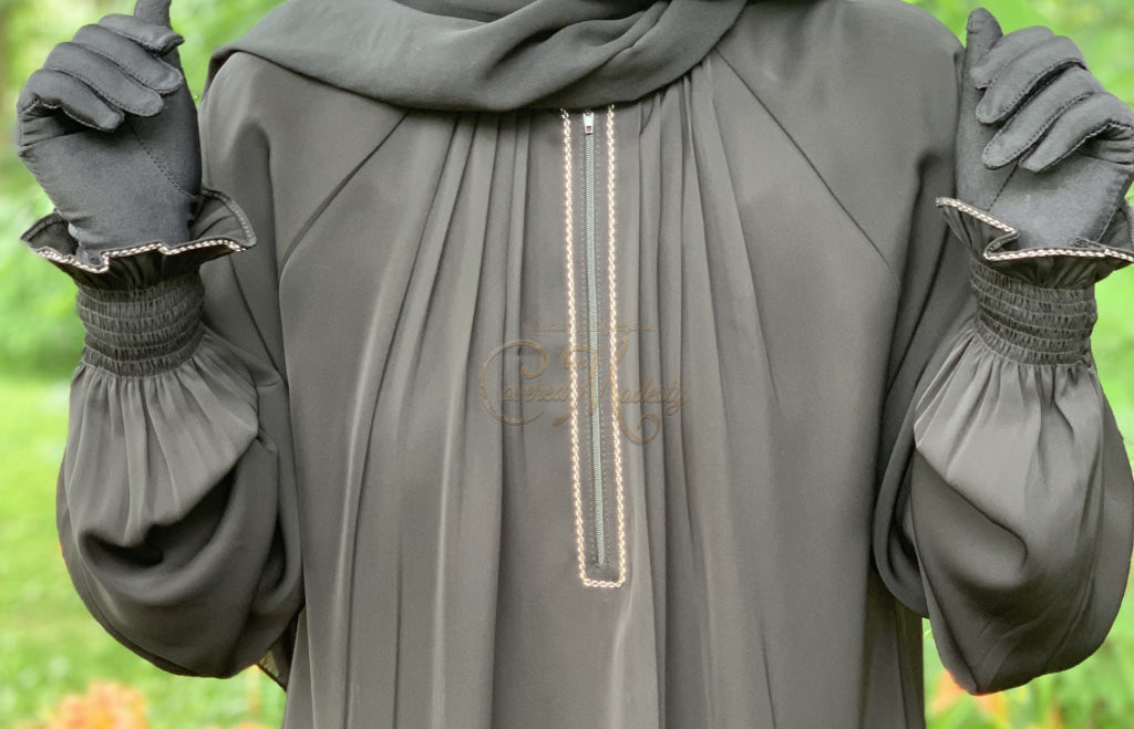 Abaya Scrunch Sleeve W/detail