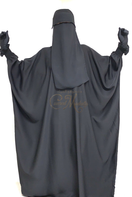 Bisht Abaya-Scrunch Wrist Abaya