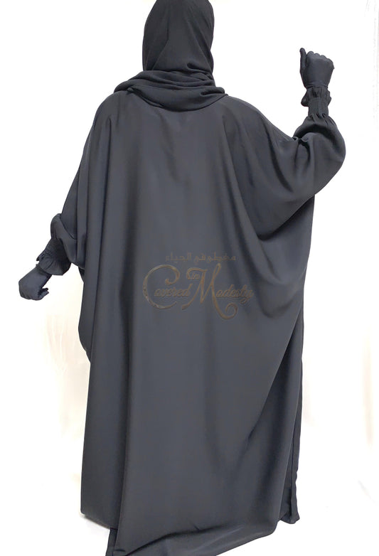 Bisht Abaya-Scrunch Wrist Abaya