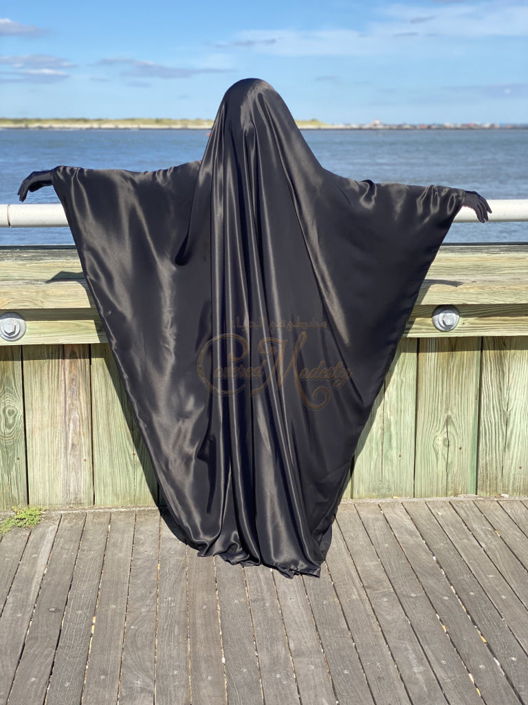 Satin Closed Jilbab W/finger Loop