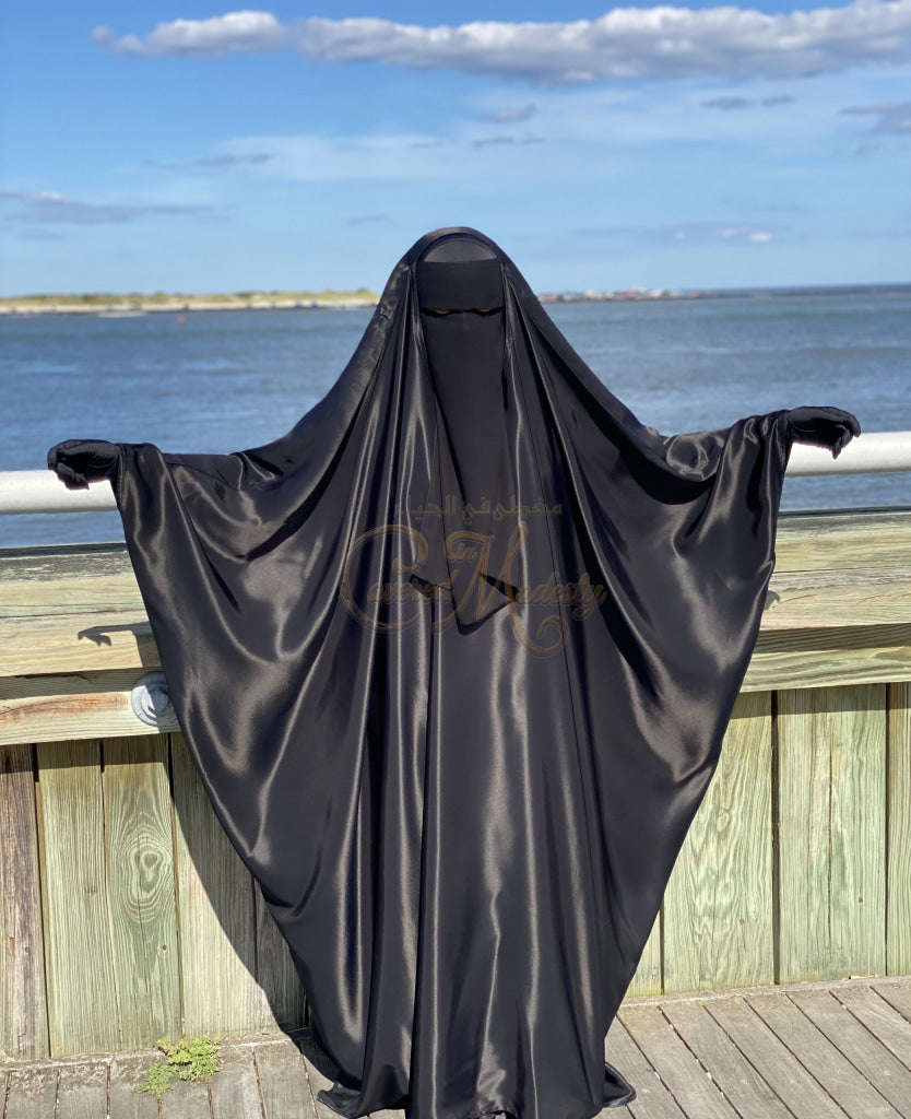 Satin Closed Jilbab W/finger Loop