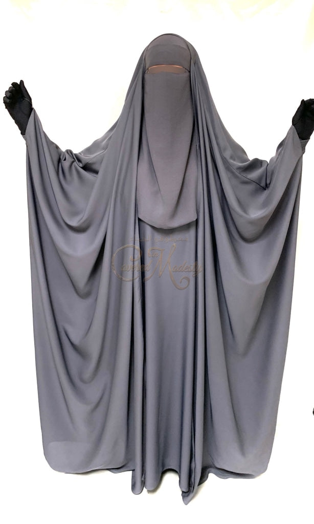 Stone Open Jilbab W/finger Loop